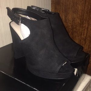 Torrid Black Peep-Toe Heels (Wide Width)